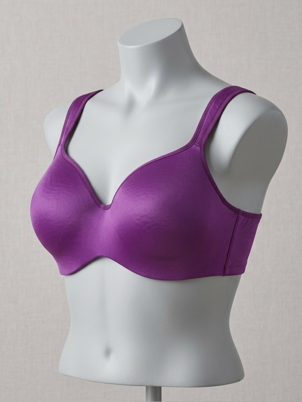 Cacique Purple Satin Sleek Lightly Lined Full Coverage T-Shirt Bra 40DDD Plus Sz